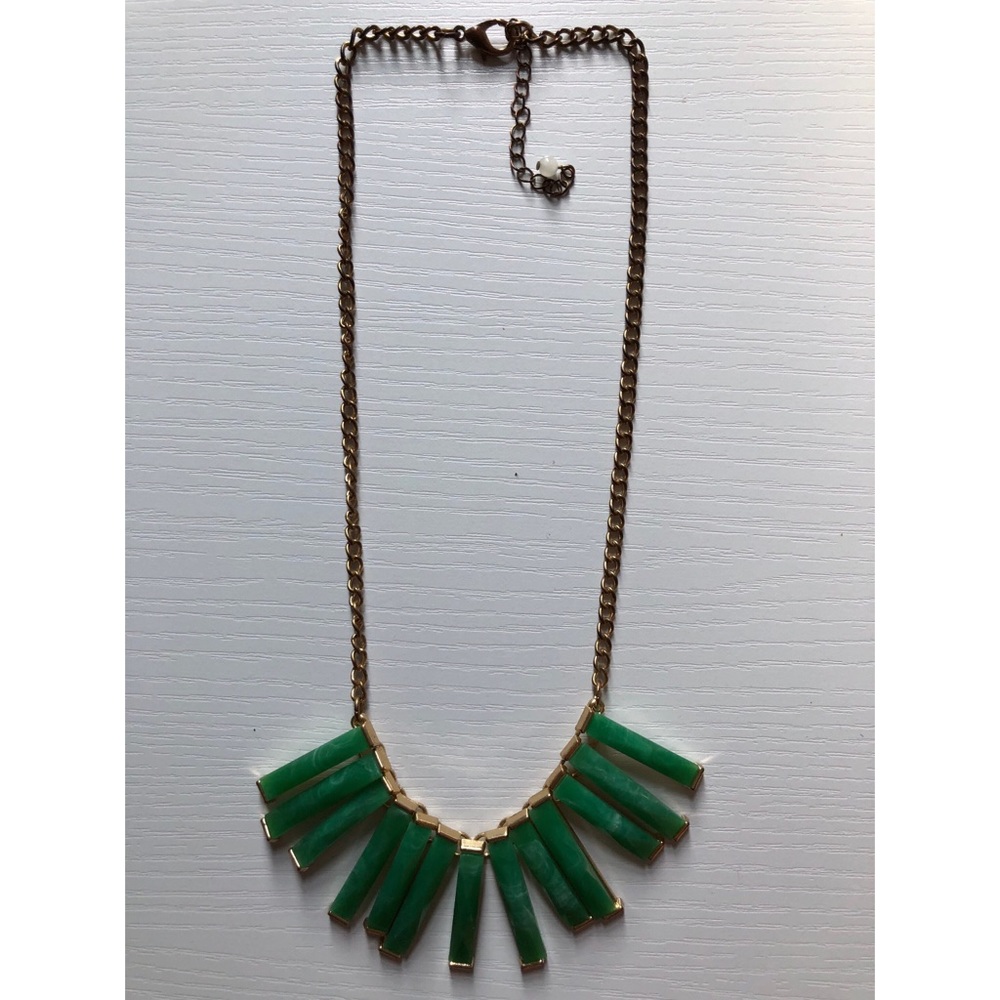 Emerald Green Dangle Statement Necklace
